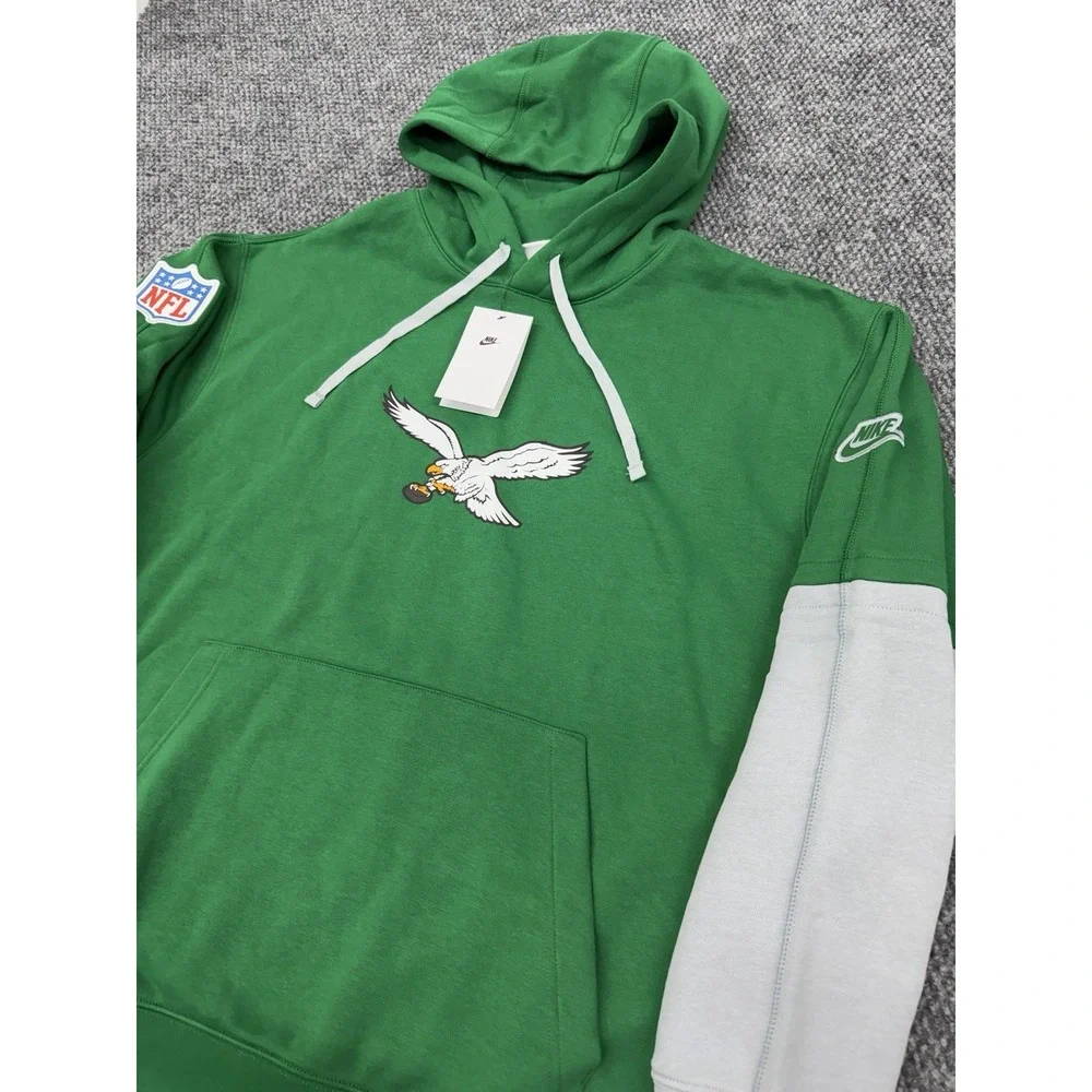 Philadelphia Eagles Men's 2XL Nike Throwback Logo Kelly Green Hoodie - *Read*